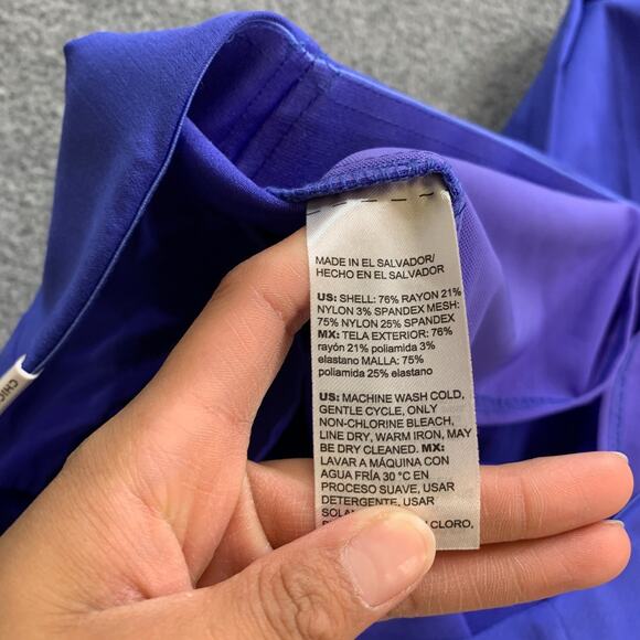 Chicos Pants Womens 16 Purple Nightshade So Slimming Juliet Straight Leg Cropped - Picture 7 of 13